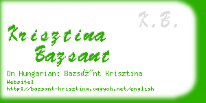 krisztina bazsant business card